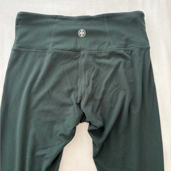 Tory Burch Multi-Stripe Chevron Green Leggings with Blue and White Stripes L - Picture 7 of 9